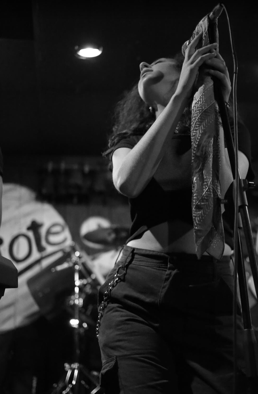 Isa performing on stage