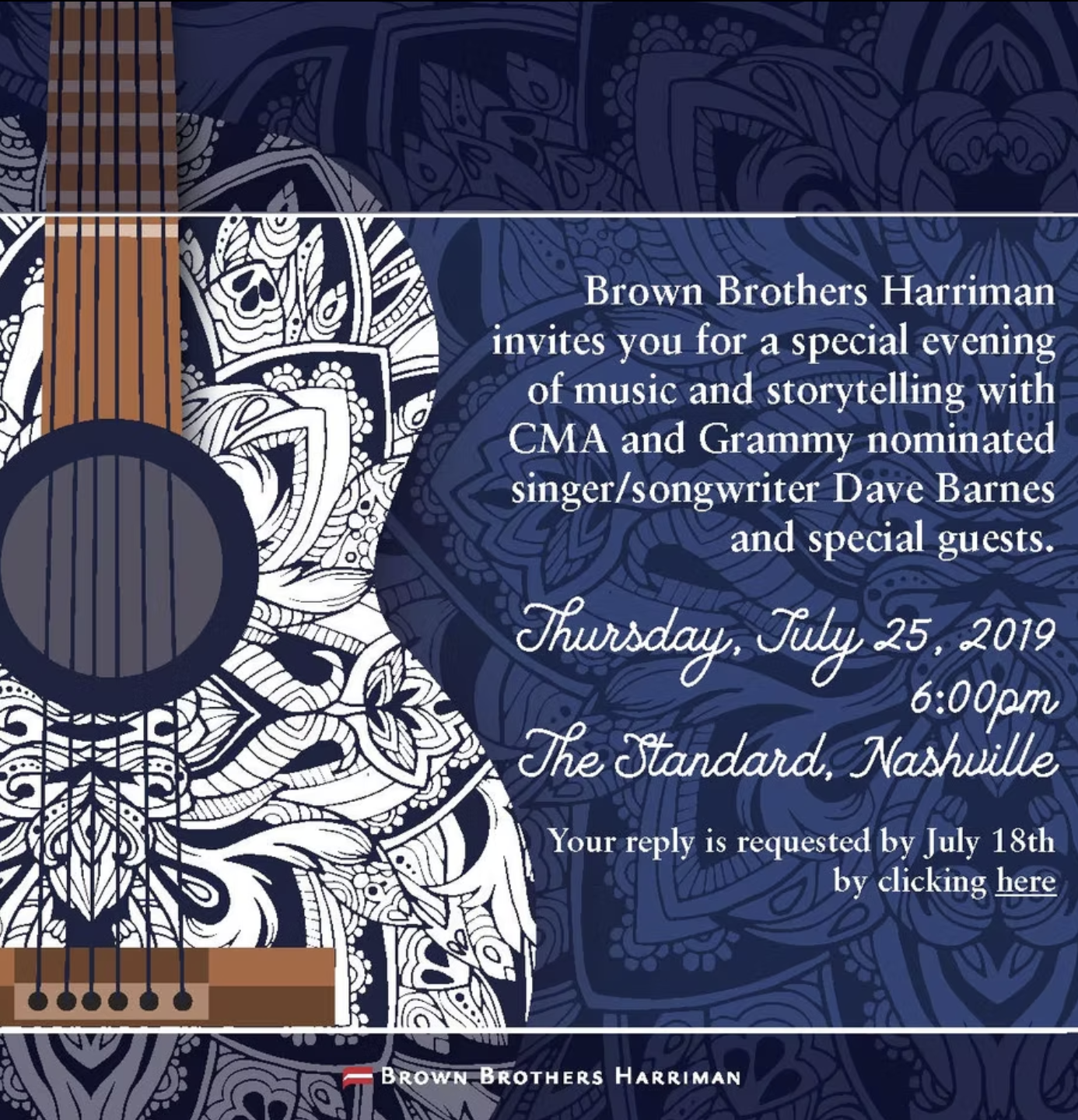 BBH Nashville music event invitation