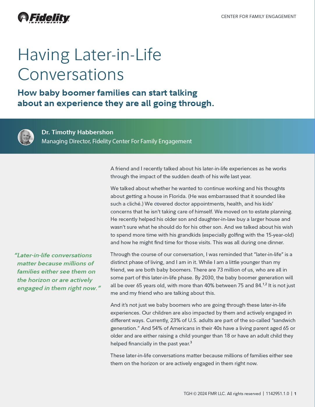 Fidelity Center for Family Engagement article layout