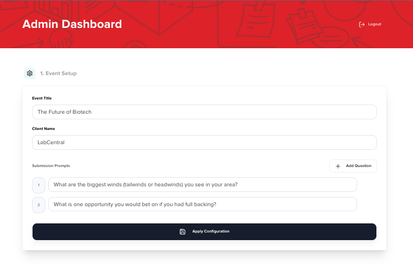 Admin dashboard