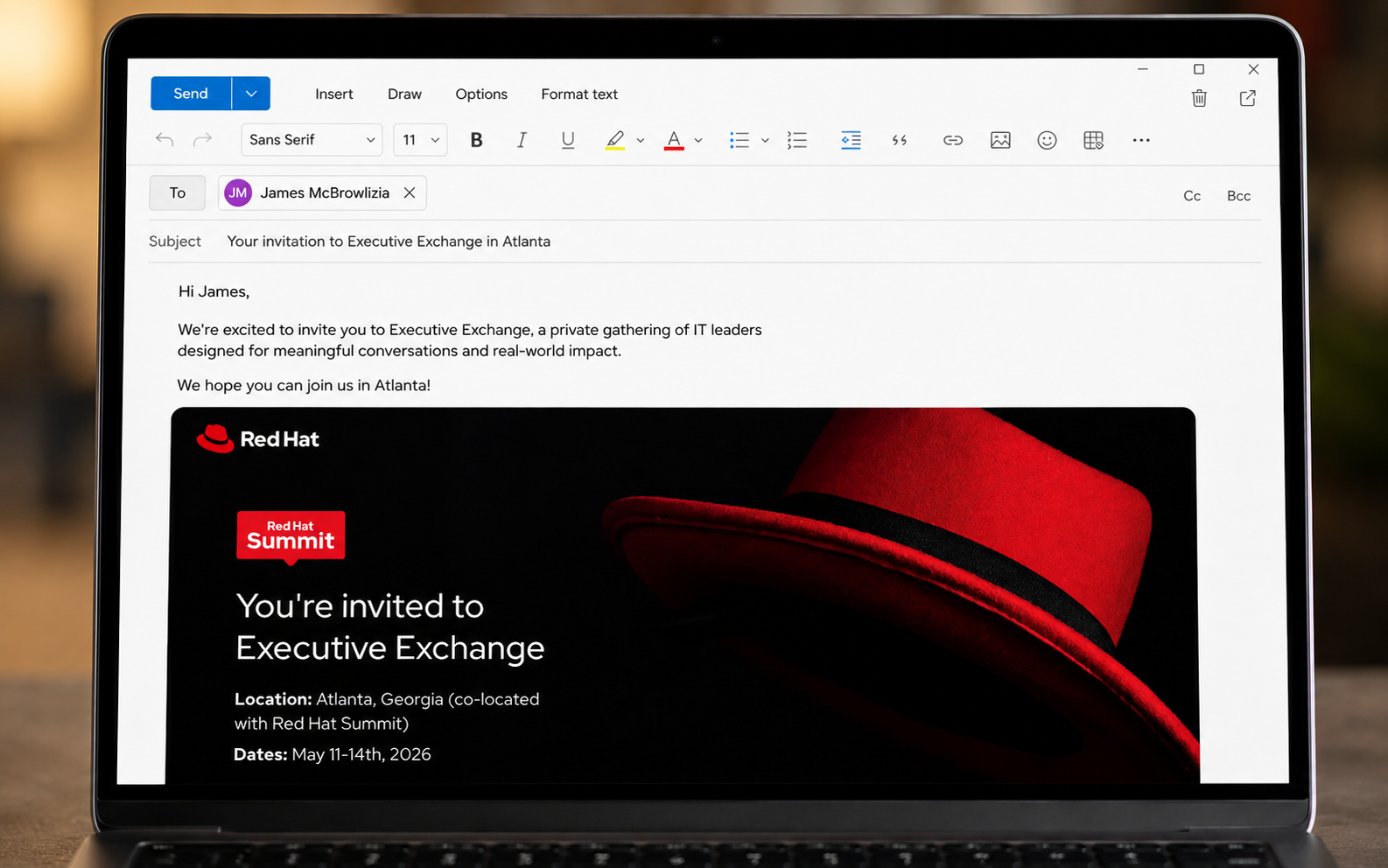 Executive Exchange invitation email