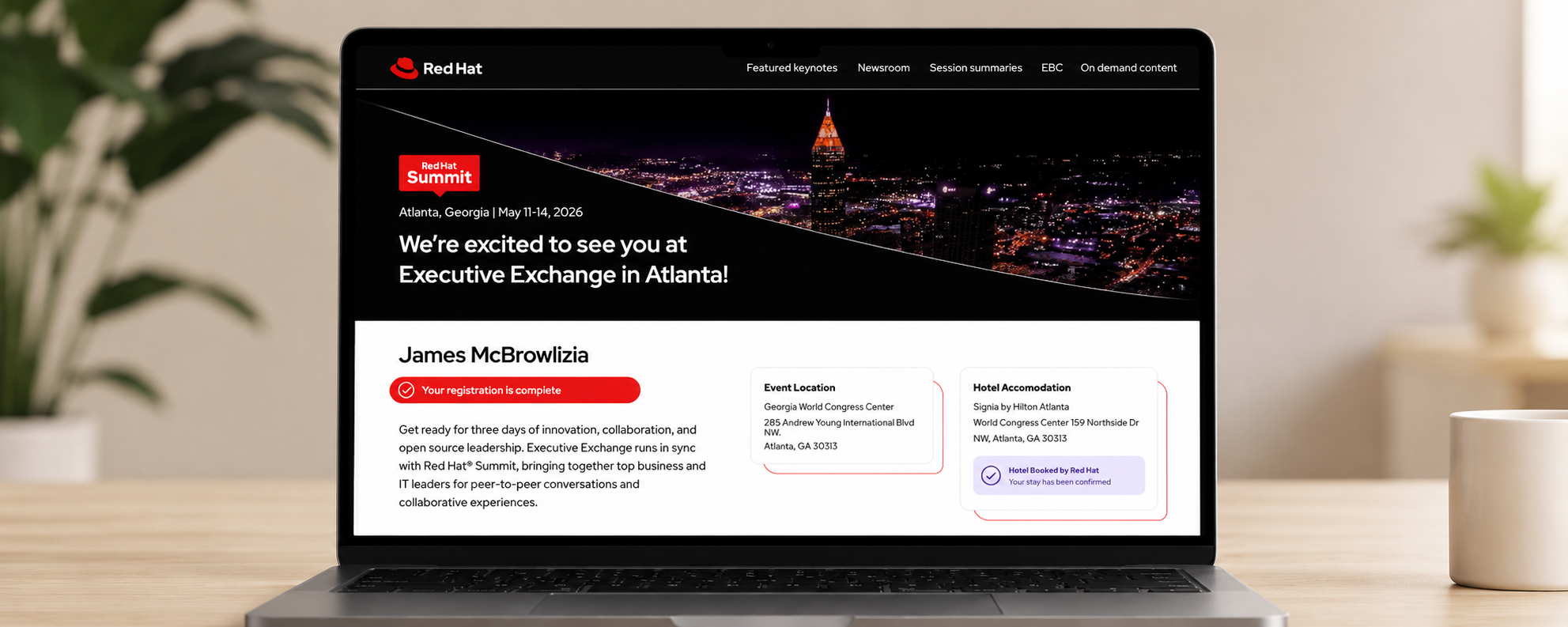 Red Hat personalized executive microsite